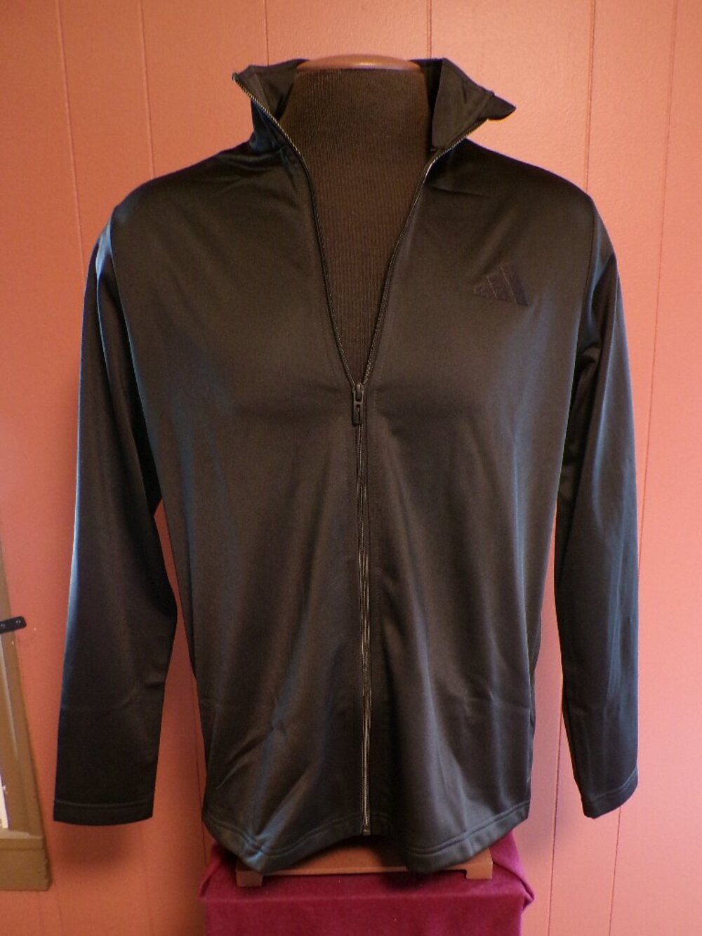 adidas NWT Men's Track Tricot Jacket Black Medium